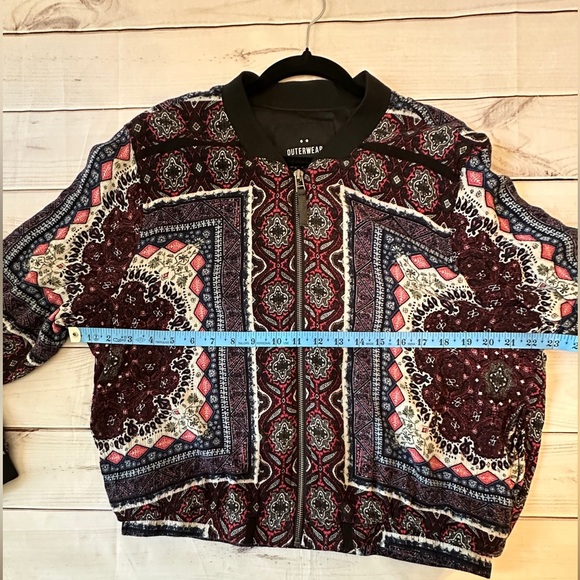 Cotton On Multicolor Women's Bomber Jacket Lightweight Unique Rare Find Size 8 - Picture 7 of 8